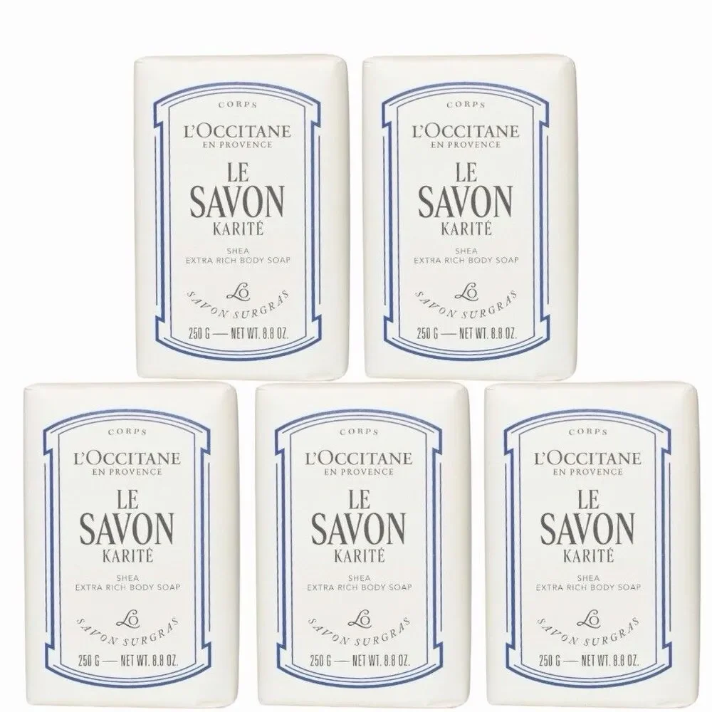 5X-Le Savon Karite L'Occitane Shea Extra Rich Body Bar Soap 250g/8.8oz NEW